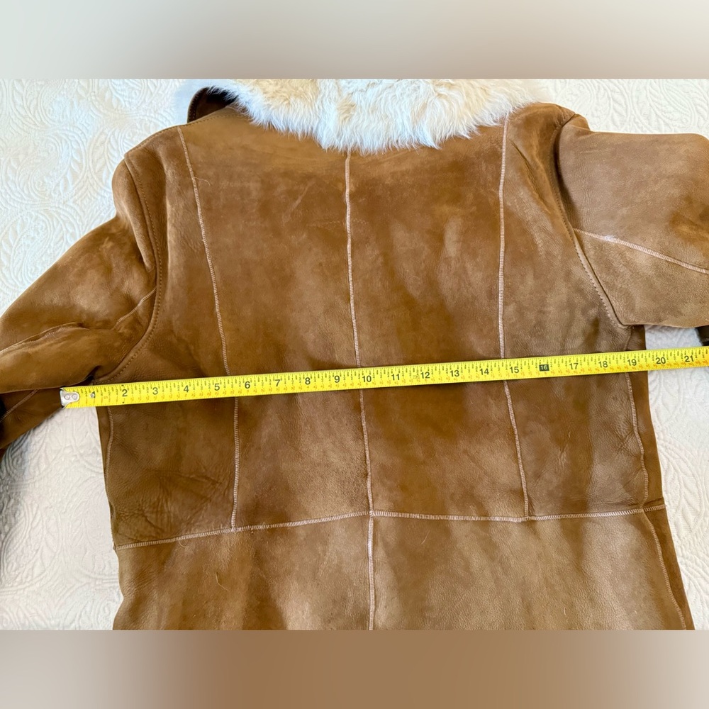COLE HAAN Lambskin Suede Jacket with fur lining. Penny Lane Jacket - Picture 11 of 16